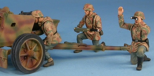 75mm PaK40, German anti-tank gun with three figures, Normandy 1944, 1:48, Gasoline 