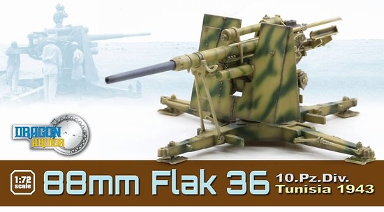 88mm FlaK 36, 10.Pz.Div., Tunisia, 1943, 1:72, Dragon Armor 