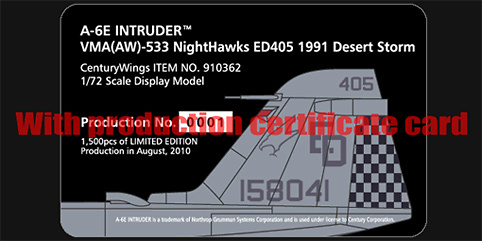 A-6E Intruder VMA(AW)-533 NightHawks ED405, 1991 Desert Storm, 1:72, Century Wings 