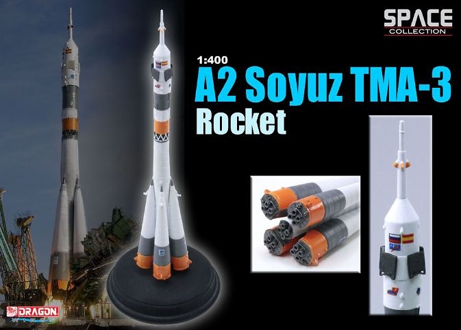 A2 Soyuz TMA-3 rocket, October, 2003, 1:400, Dragon Space Collection 