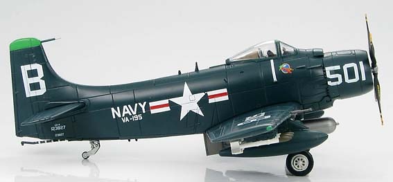 AD-4 Skyraider BuNo123827, VA-195 Dambusters, 1950s, 1:72, Hobby Master 