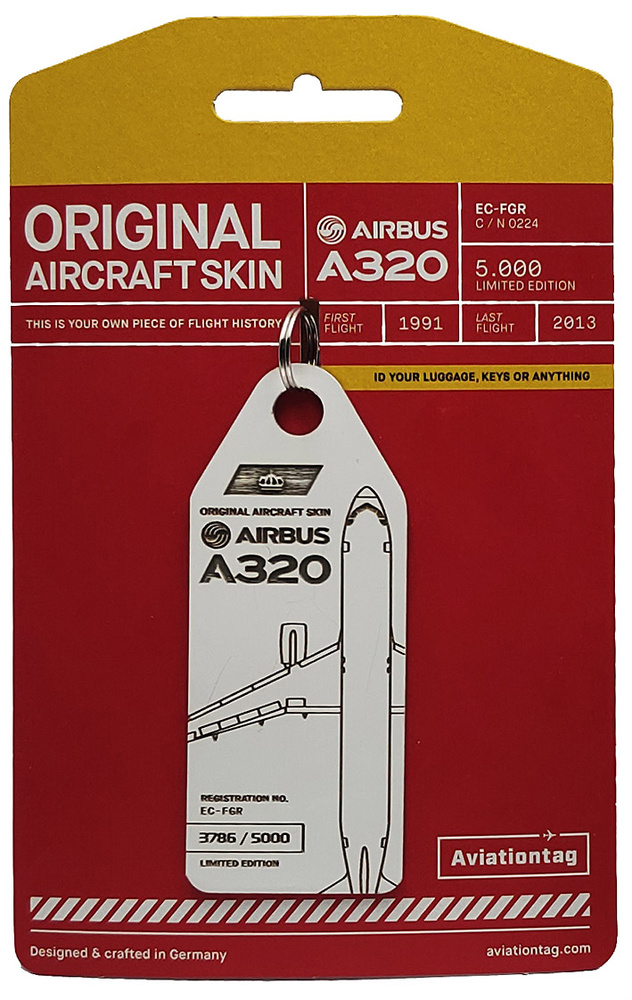 Aviationtag Airbus A320 - White (Iberia) EC-FGR White color cable adapter, 2013 