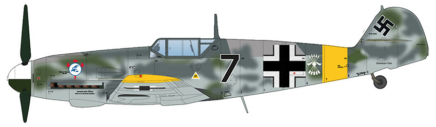 BF 109F-2, Cabo Mecánico Zaro, División Azul, Rusia, 1942, 1:48, Hobby Master 