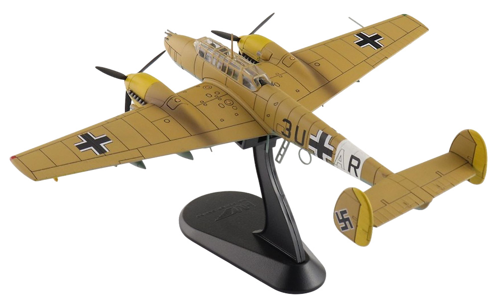 Bf110E-2 Messerschmitt Luftwaffe, 3U+AR, 7./ZG 26, Italy, 1941, 1:72, Hobby Master HA1817 