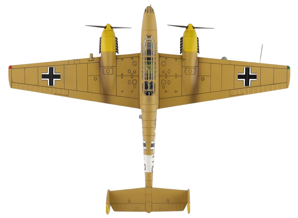 Bf110E-2 Messerschmitt Luftwaffe, 3U+AR, 7./ZG 26, Italy, 1941, 1:72, Hobby Master HA1817 