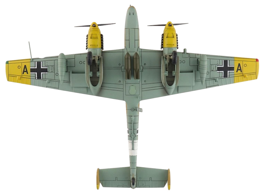 Bf110E-2 Messerschmitt Luftwaffe, 3U+AR, 7./ZG 26, Italy, 1941, 1:72, Hobby Master HA1817 