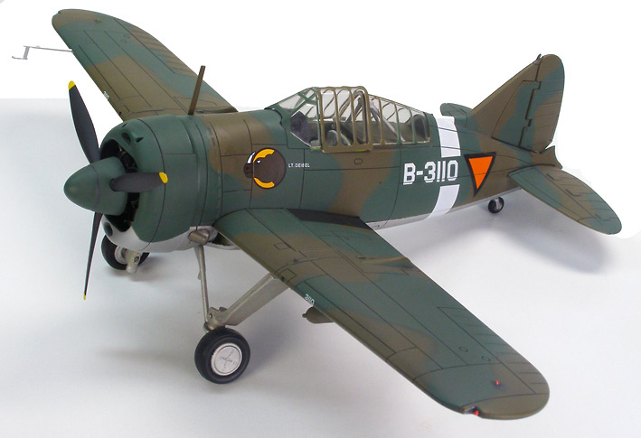 Brewster Buffalo F2a2, B339C, 2-VLG-V, Netherlands East Indies Army Air Corps, 1:48, Hobby Master 