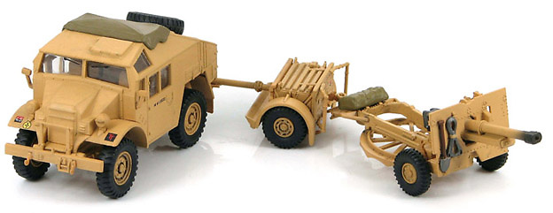 British Quad Gun Tractor with 25 pdr. gun 50th Northumbrian Infantry Div., 1:72, Hobby Master 