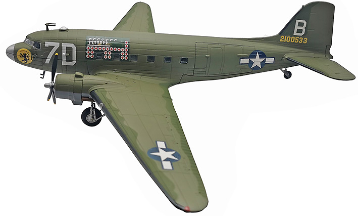 C47A, Transport Honey Bun III, U.S.A.A.F., 436 TCG, 80 TCS, France, 1945, 1:48, Franklin Mint 