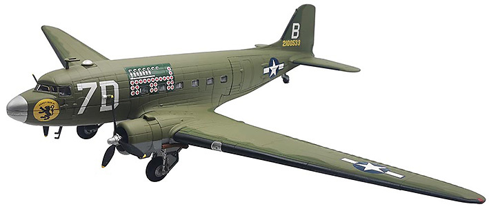 C47A, Transport Honey Bun III, U.S.A.A.F., 436 TCG, 80 TCS, France, 1945, 1:48, Franklin Mint 