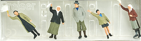 Civilians waving from the gutter, 1:87, Preiser 