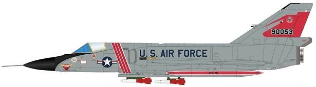 Convair F-106A Delta Dart, USAF 87th FIS Red Bulls, #59-0053, Sawyer AFB, MI, 1974, 1:72, Hobby Master 