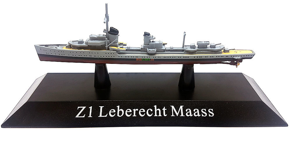 Destroyer Z1 Leberecht Maass, Kriegsmarine, 1935, 1: 1250, DeAgostini 