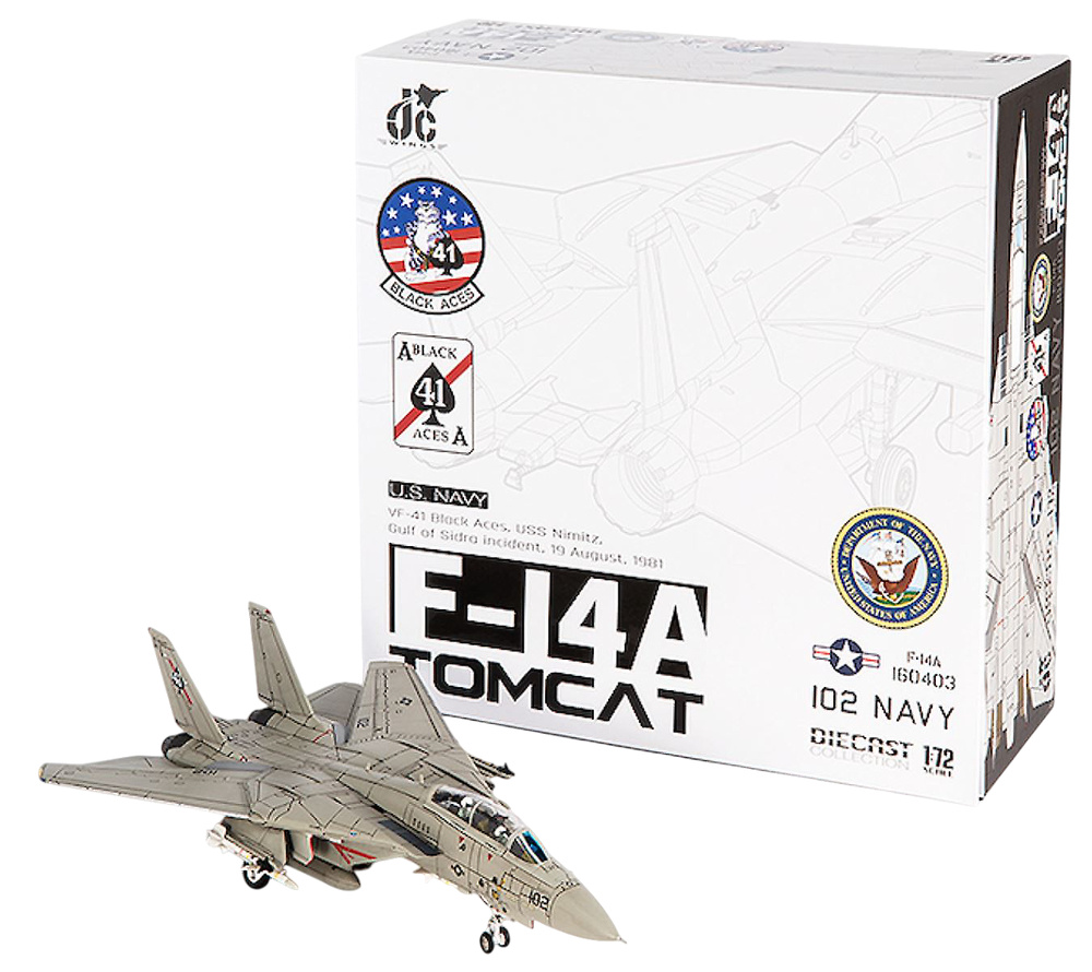 F-14B Tomcat, VF-41 Black Aces, USS Nimitz, Gulf of Sidra Incident, 19th August, 1981, 1:72, JC Wings 