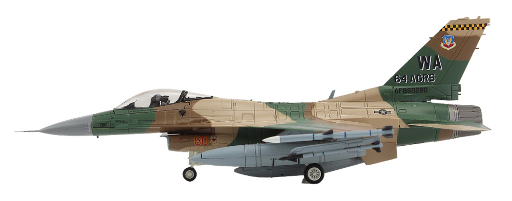 F-16C Fighting Falcon, USAF 57th WG, 64th AGRS, Nellis AFB, NV, 2010, 1:72, Hobby Master 