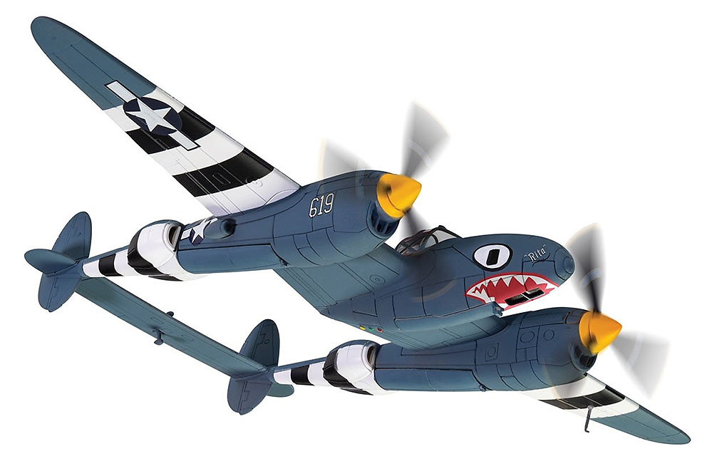F-5E-2 Lightning 43-28619 ‘Rita/Ruth’, USAAF 27th Photographic Reconnaissance Squadron, Eighth Air Force, Mount Farm Airfield, 1944, 1:72, Corgi 
