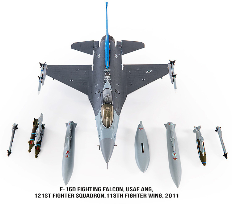 F16D Fighting Falcon USAF ANG, 121st Fighter Squadron, 113th Fighter Wing, 2011, 1:72, JC Wings 