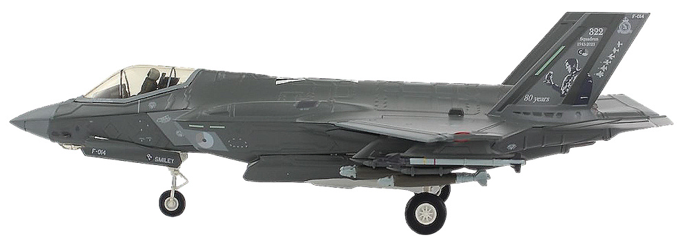 F35A Lightning II F-014, 322 Sqn., RNLAF, 2023 Leeuwarden AB, Netherlands, 1:72, Hobby Master 