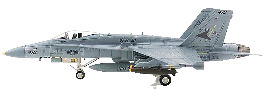 F/A-18C Hornet, USN VFA-81 Sunliners, AA410 MiG Killer, USS Saratoga, Persian Gulf, Operation Desert Storm 1991, 1:72, Hobby Master 