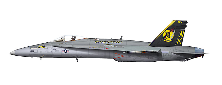 F/A-18C Hornet BuNo 164633 of VFA-25, USS Abraham Lincoln, Northern Arabian Gulf, April 2003, 1:72, Hobby Master 