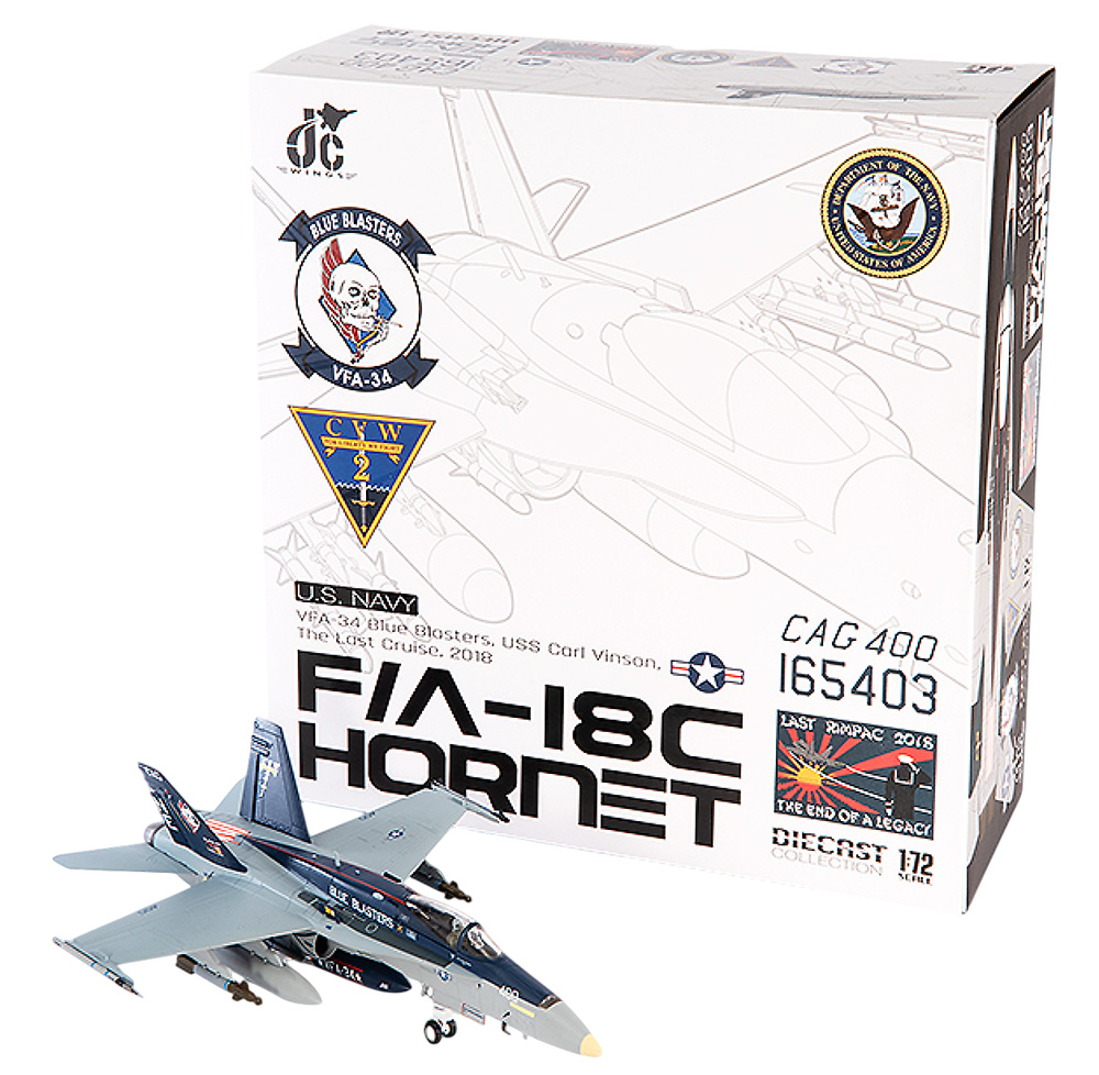F/A-18C Hornet U.S. NAVY VFA-34 Blue Blasters, The Last Cruise, 2018, 1:72, JC Wings 