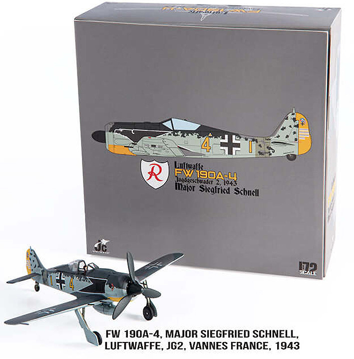 FW190A-4 Luftwaffe Major Siegfried Schnell, JG2, France, 1943, 1:72, JC Wings 