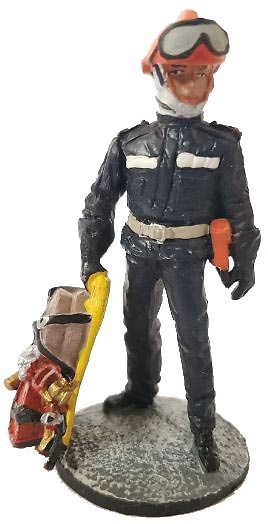 Field and sea firefighter with fire retardant suit, Marseille, France, 2011, 1:30, Del Prado 