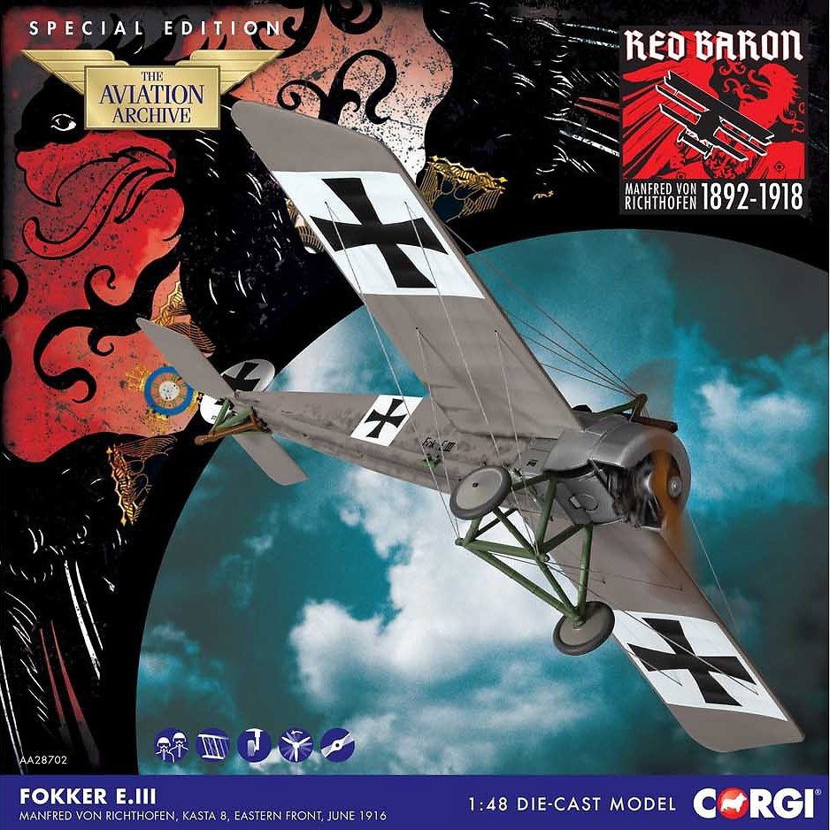 Fokker E.III, Manfred von Richthofen, Kasta 8, June 1916, 1:48, Corgi 