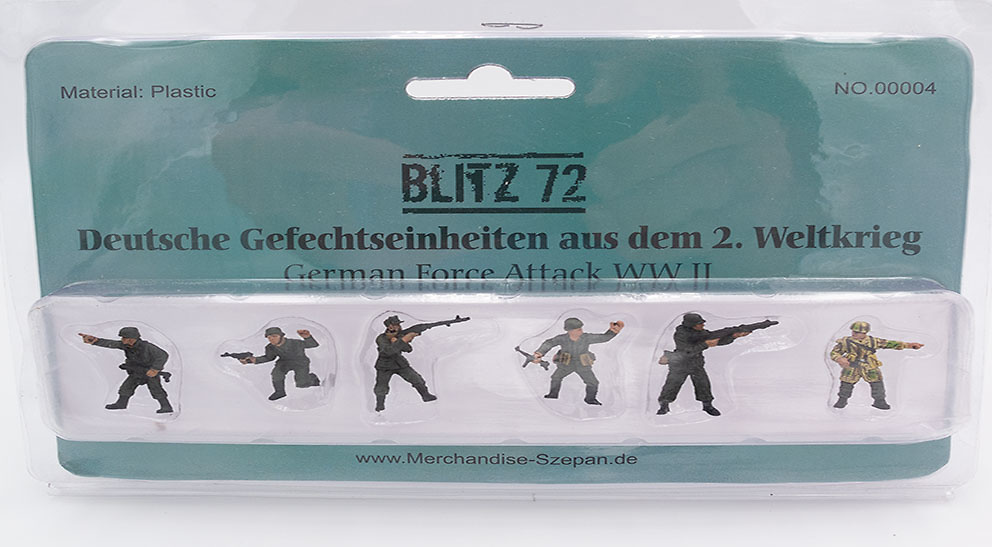 German infantry (6 figures) in attack position, 1:72, Blitz 72 