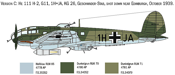 Heinkel HE111H, Medium Bomber, Germany, WWII 1:72, Italeri 