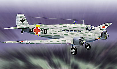 JU52-3M Luftwaffe, Ambulance, Medical Evacuation, Eastern Front, Winter 1942, 1:48, Franklin Mint 