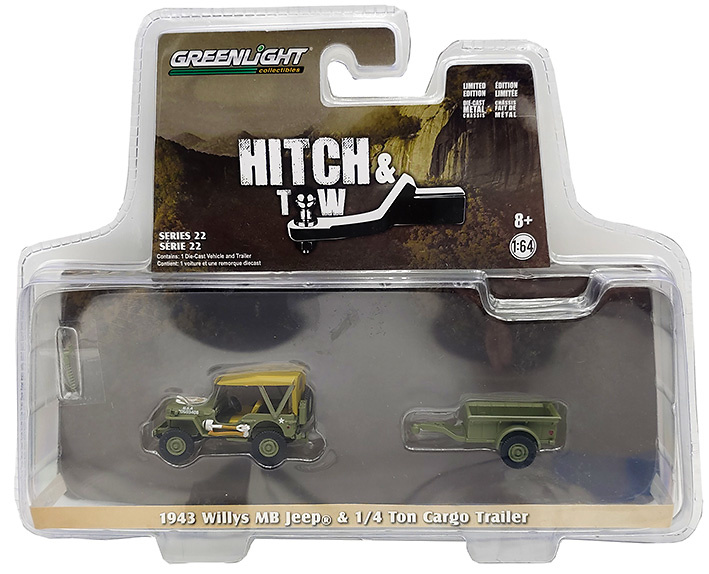 Jeep Willys MB M5 with trailer (1942), 1:64, Greenlight 