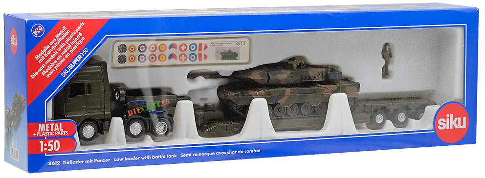 Low loader with tank, 1:50, Siku 