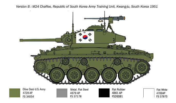 M24 Chaffee, Korean War, 1:35, Italeri 
