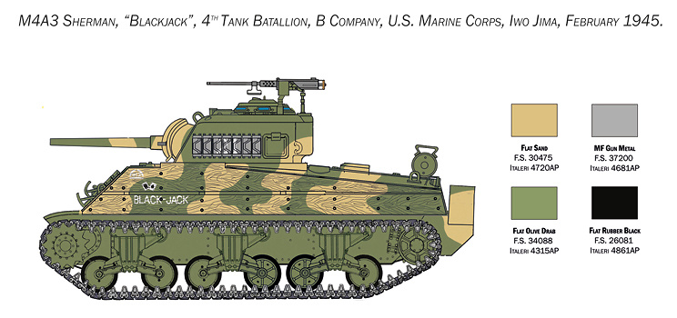 M4 Sherman, U.S. Marine Corps, 1:35, Italeri 