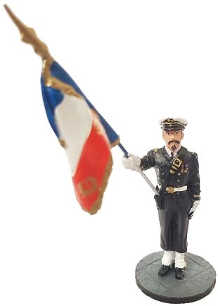Marine firefighter carrying flag, Marseille, France, 2011, 1:30, Del Prado 