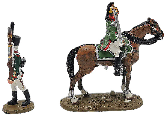 One soldier on foot and another on horseback, Battle of Austerlitz, 1:60, Del Prado 