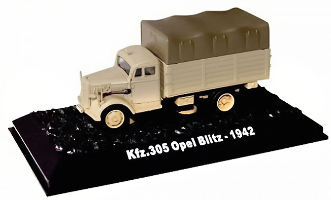Opel Blitz Truck, Kfz.305, 3 Ton, 4x2, Germany, 1942, 1:72, Amercom 