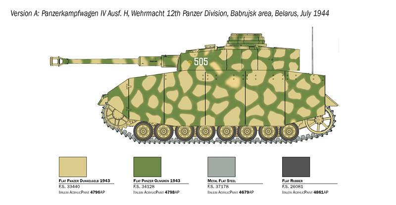 Pz. Kpfw. IV Ausf. H, Germany, WWII, 1:35, Italeri 
