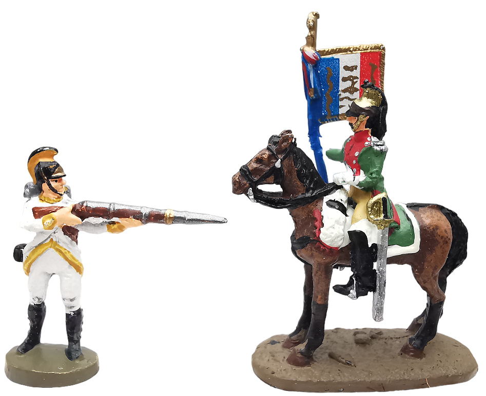 Rifleman and Standard Bearer on Horseback, Battle of Austerlitz, 1:60, Del Prado 