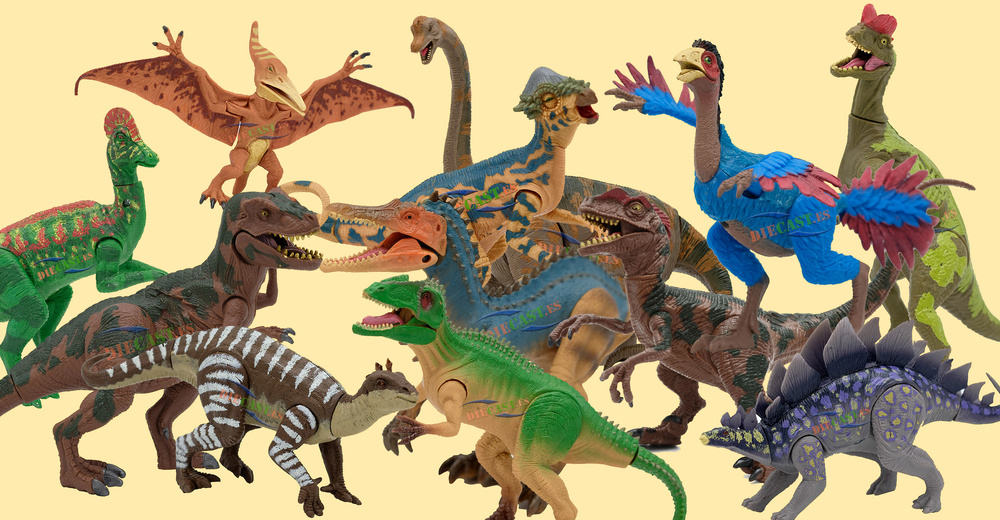 Set 8 articulated dinosaurs 