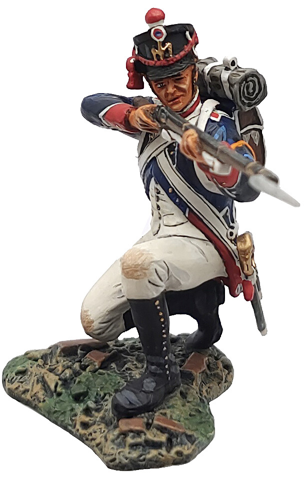 Skirmisher of the Young Guard kneeling firing, 1:30, Patriot Models 