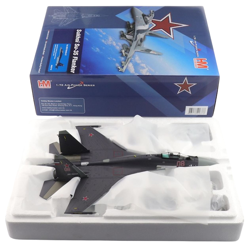 Su35S Flanker E Red 08/RF-93648, Russian Air Force, Zhuhai Jinwan, 2014, 1:72, Hobby Master HA5712 