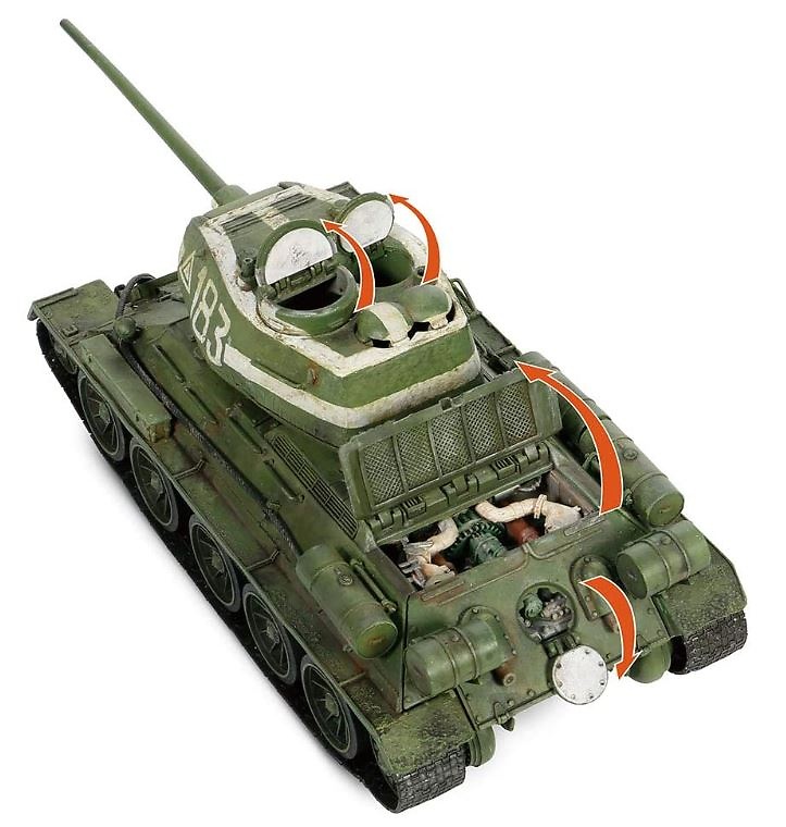 T-34/85, Soviet Medium Tank, 1944, w/1 Figure, 1:32, Forces of Valor 