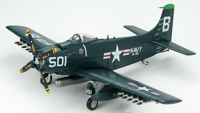 AD-4 Skyraider BuNo123827, VA-195 Dambusters, 1950s, 1:72, Hobby Master 