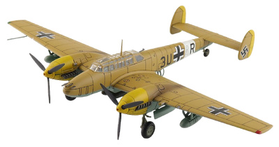 Bf110E-2 Messerschmitt Luftwaffe, 3U+AR, 7./ZG 26, Italy, 1941, 1:72, Hobby Master