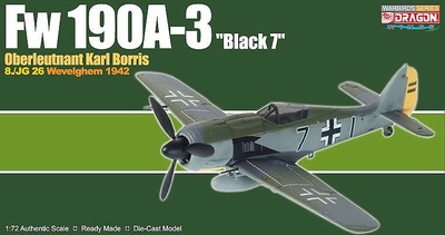 Fw190A-3 "Black 7", Staffelkapitan 8./JG 26, Wevelghem, March, 1942, 1:72, Dragon Warbirds