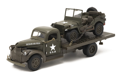 Jeep Willys + Chevrolet Flatbed "Hickam Airfield", US Army, 1941, 1:32, NewRay