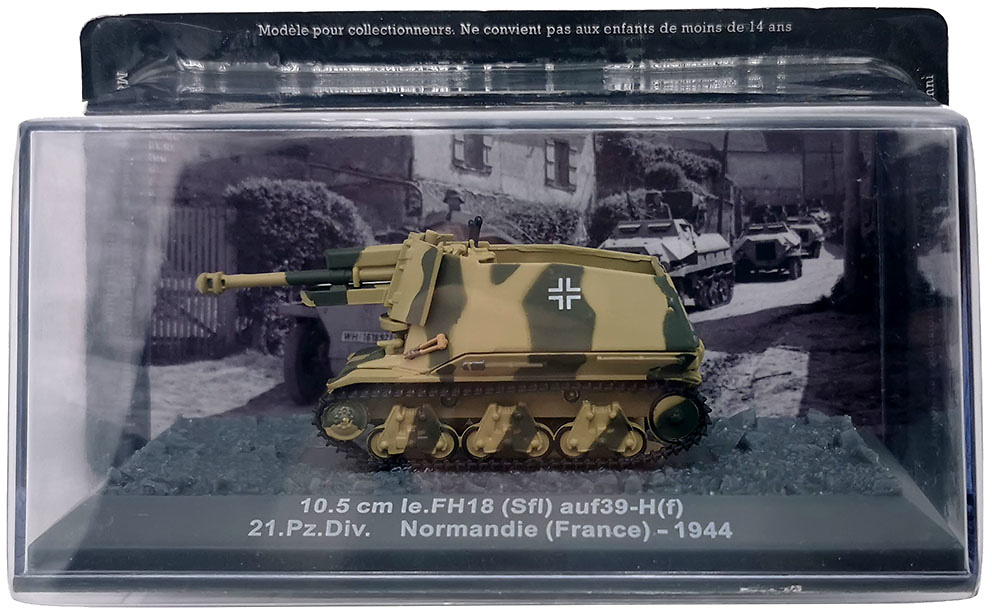 10.5 cm Ie.FH18 (Sfi) ausf39-H(f) 21.Pz.Div. Normandia, 1944, 1:72, Altaya 