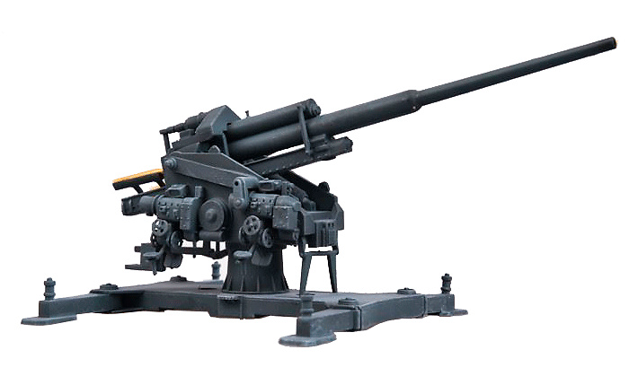 128mm Flak40 con Bettung (plataforma), 1944, Alemania, 1942, 1:72, Modelcollect 